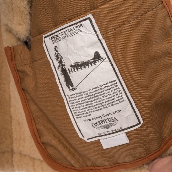 Genuine Cockpit USA R.A.F Sheepskin Bomber Jacket Z2109 - Picture 6 of 7